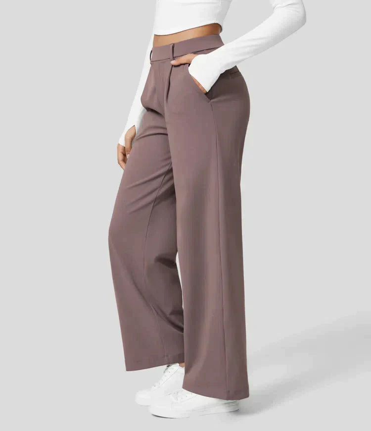 Celira - Pantalon stretch taille haute avec jambe droite