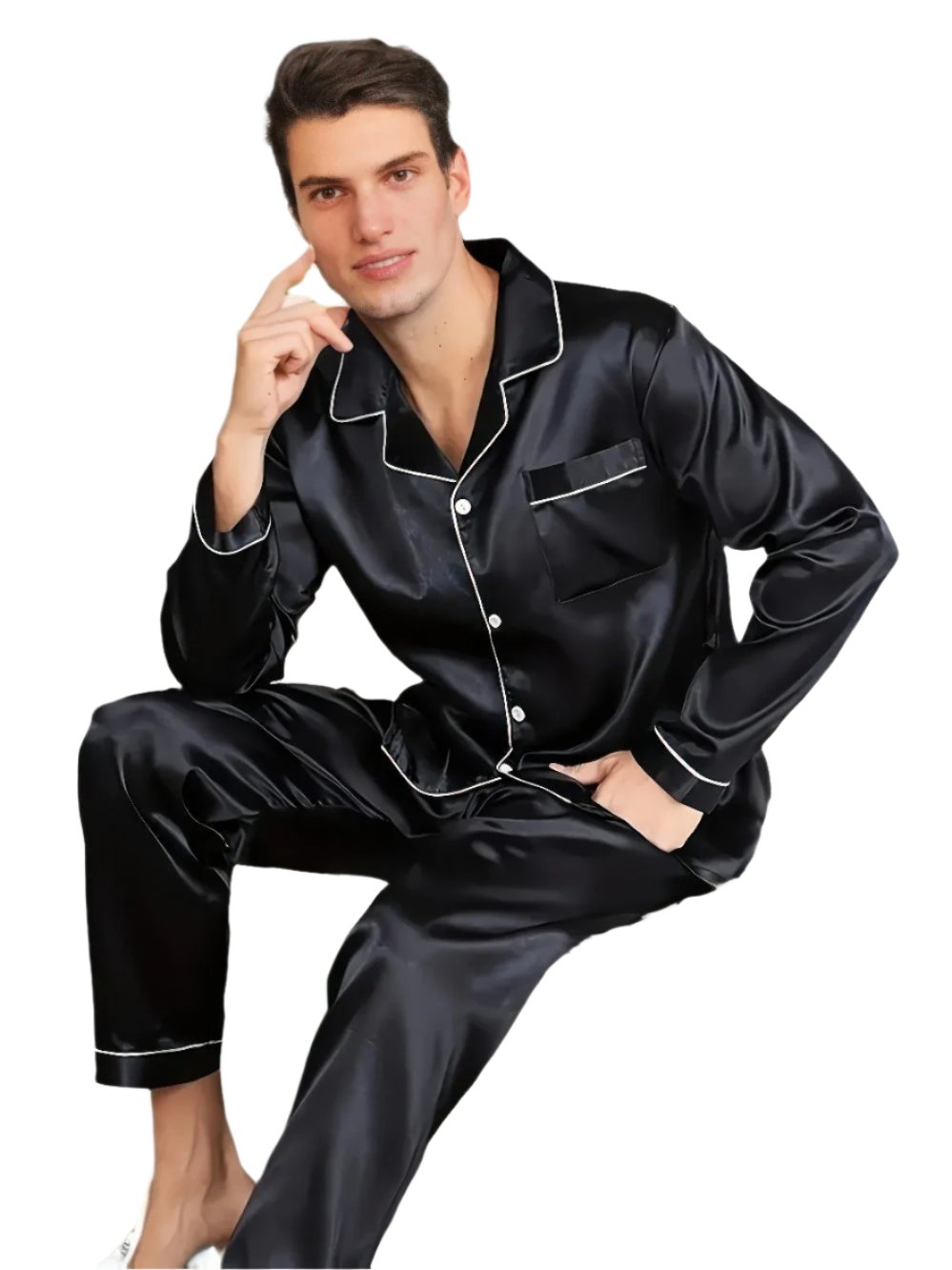 Lionde - Pyjama homme en satin de soie