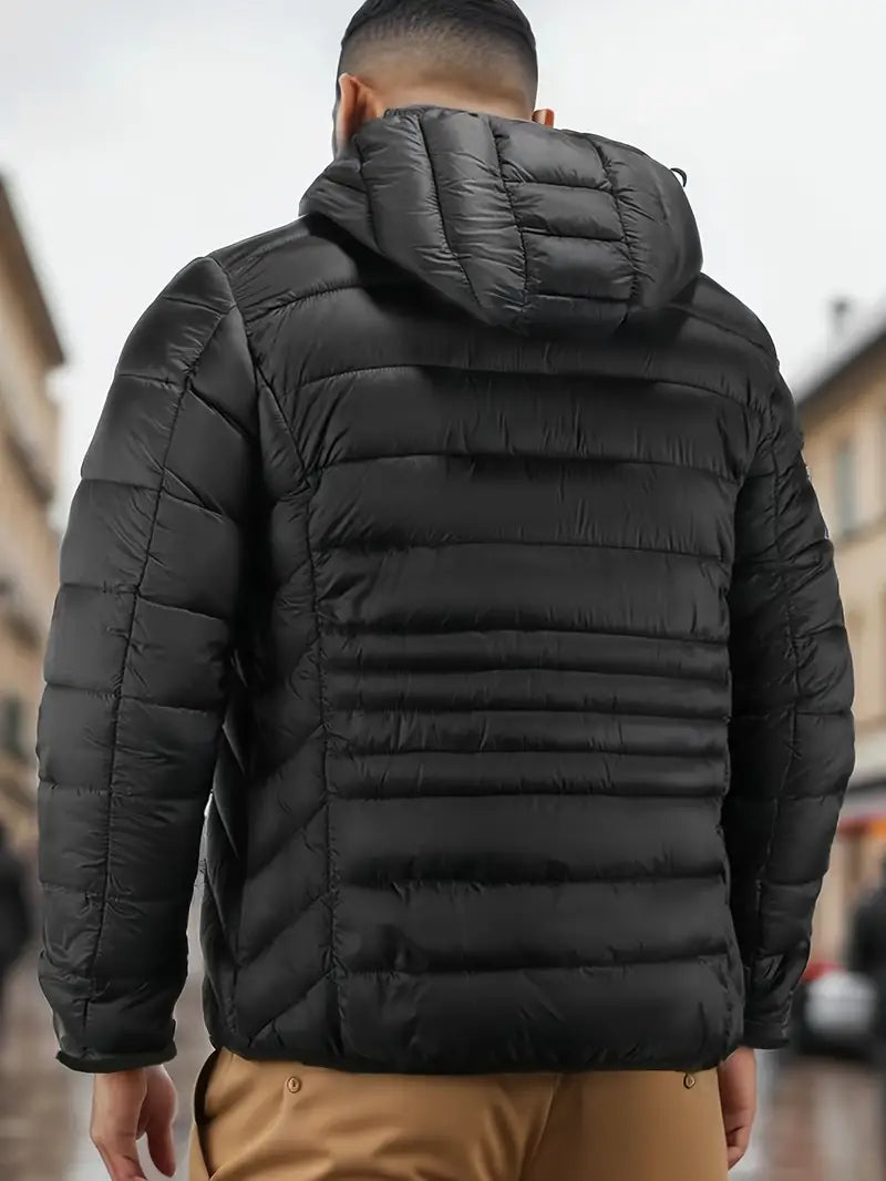 Harrison - Manteau d'hiver pour hommes - Puffer chaud avec capuche et col montant