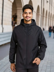 Vash - Veste Coupe-Vent Imperméable pour Hommes, Veste Outdoor Légère avec Capuche pour l'Automne/Hiver