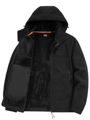 Denzel - Manteau d'hiver pour hommes - Manteau chaud à capuche et peluche double face