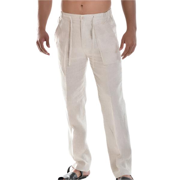 Rego - Pantalon d'été pour homme en lin respirant, confortable et frais, parfait pour les journées chaudes, avec une légèreté agréable grâce à son tissu respirant et sa coupe décontractée