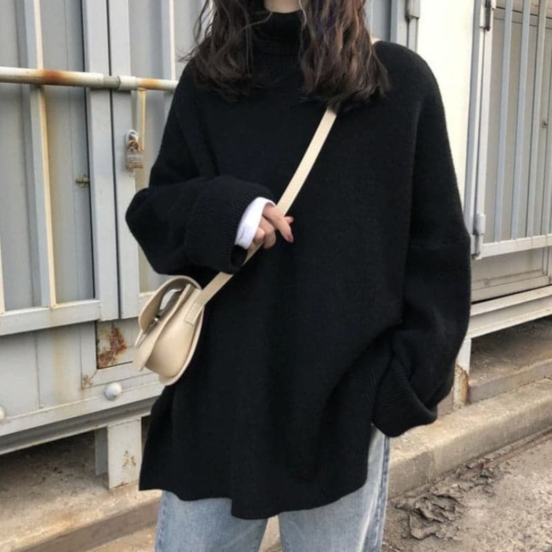 Marguerite - Pull oversized à col roulé pour femme