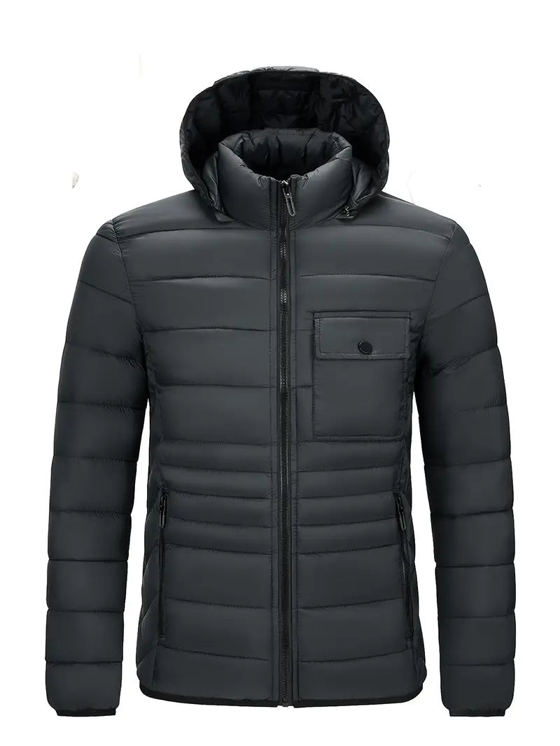 Harrison - Manteau d'hiver pour hommes - Puffer chaud avec capuche et col montant