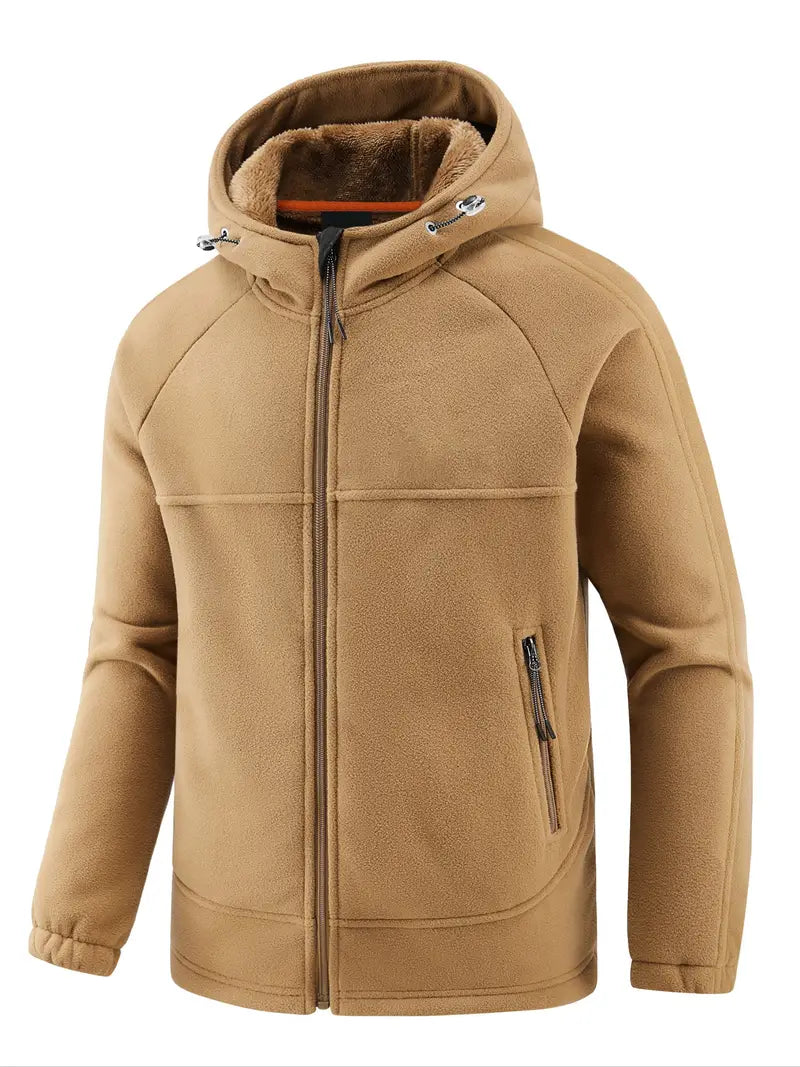 Denzel - Manteau d'hiver pour hommes - Manteau chaud à capuche et peluche double face