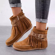 Clarisse - Bottes vintage chaudes avec franges