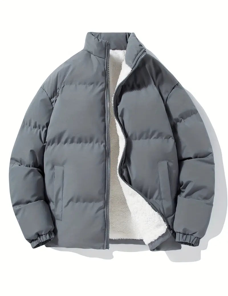 Caden - Veste polaire chaude pour hommes avec col montant et poches - Manteau d'hiver élégant