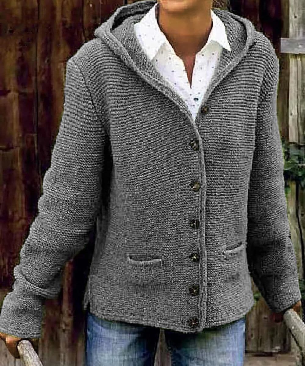 Isolde - Cardigan chaud avec bouton pour femme