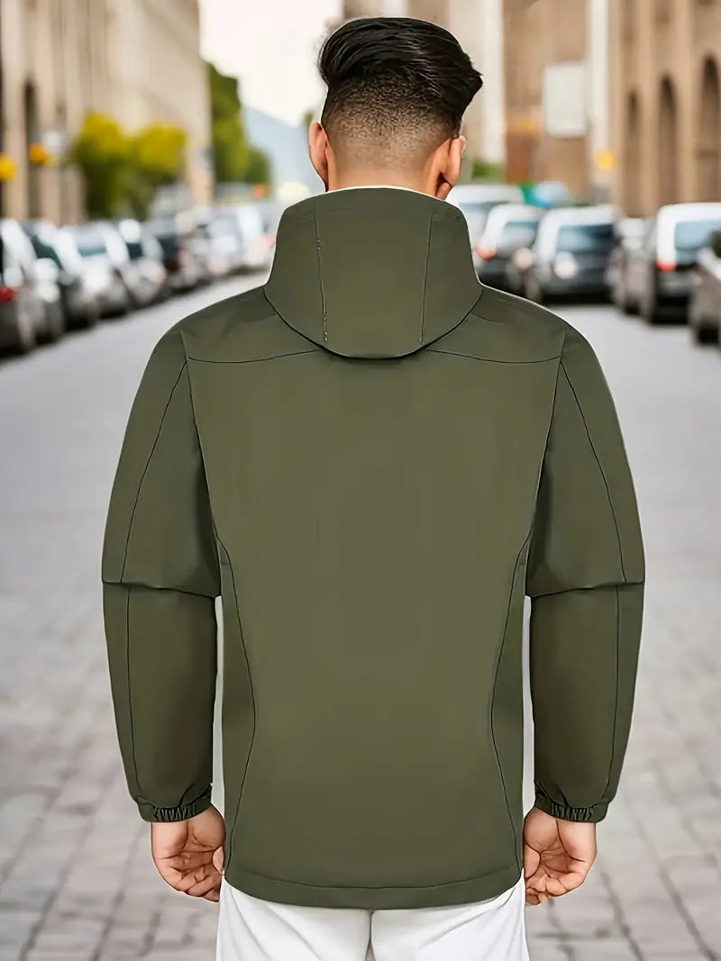 Vash - Veste Coupe-Vent Imperméable pour Hommes, Veste Outdoor Légère avec Capuche pour l'Automne/Hiver