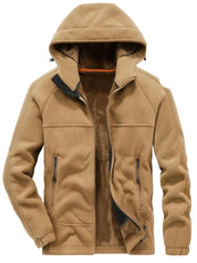 Denzel - Manteau d'hiver pour hommes - Manteau chaud à capuche et peluche double face