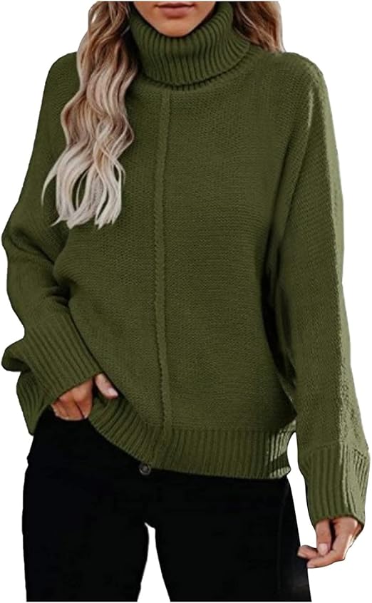 Dafne - Pull tricot luxe vert olive