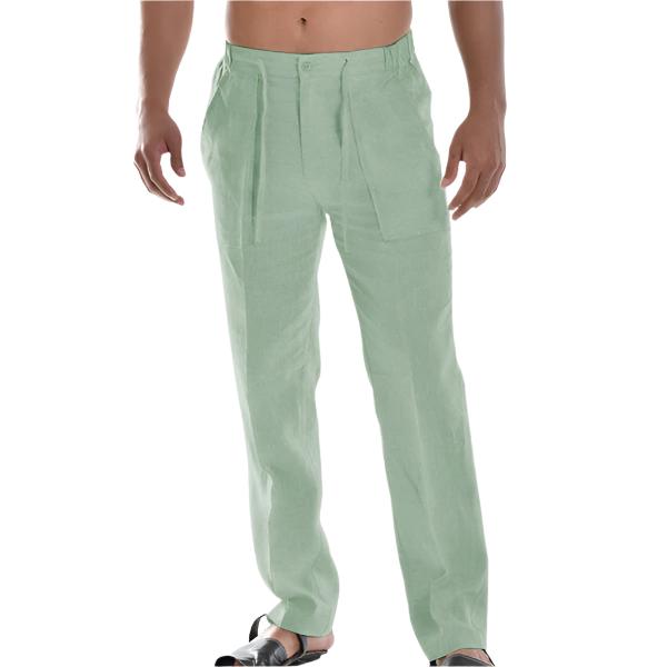 Rego - Pantalon d'été pour homme en lin respirant, confortable et frais, parfait pour les journées chaudes, avec une légèreté agréable grâce à son tissu respirant et sa coupe décontractée