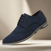 Efron - Chaussures en daim soignées pour hommes avec lacets