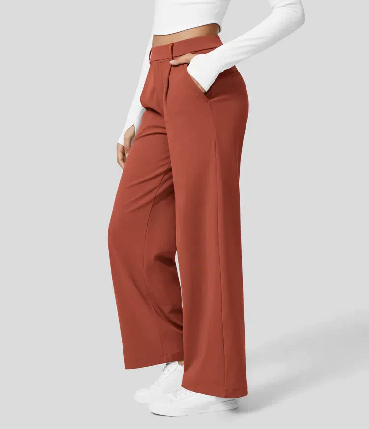 Celira - Pantalon stretch taille haute avec jambe droite