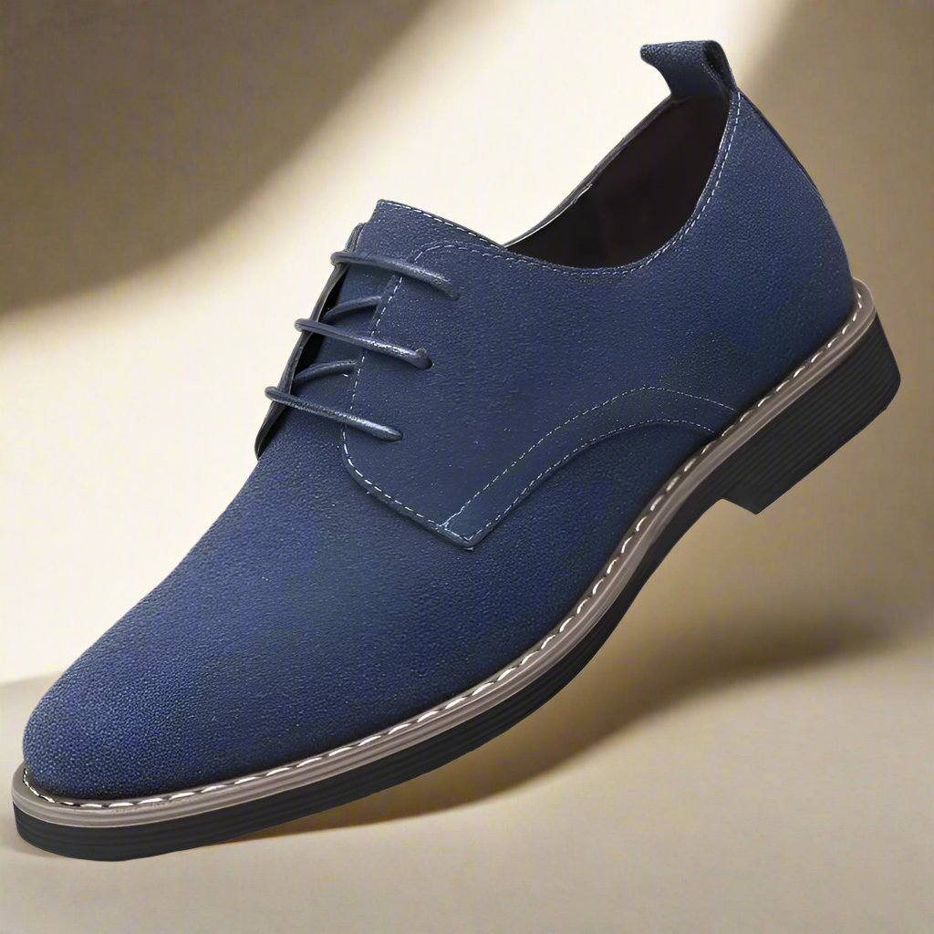 Efron - Chaussures en daim soignées pour hommes avec lacets