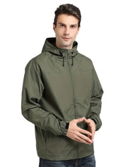 Vash - Veste Coupe-Vent Imperméable pour Hommes, Veste Outdoor Légère avec Capuche pour l'Automne/Hiver