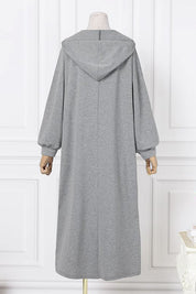 Clea - Robe à capuche avec cordon de serrage et col en V