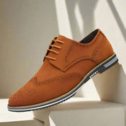 Efron - Chaussures en daim soignées pour hommes avec lacets