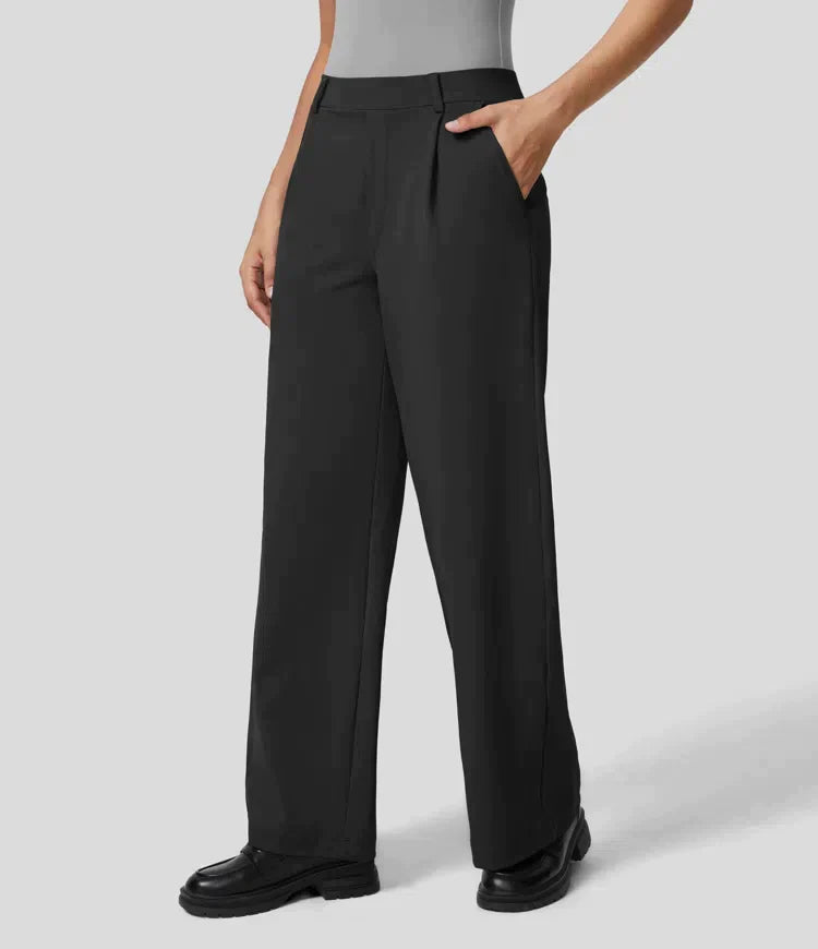 Celira - Pantalon stretch taille haute avec jambe droite