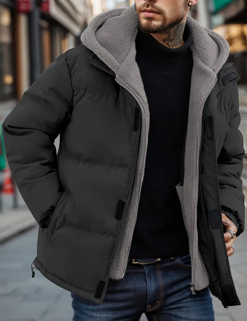 Renan - Veste polaire à capuche deux pièces pour hommes, pour l'hiver et les activités de plein air