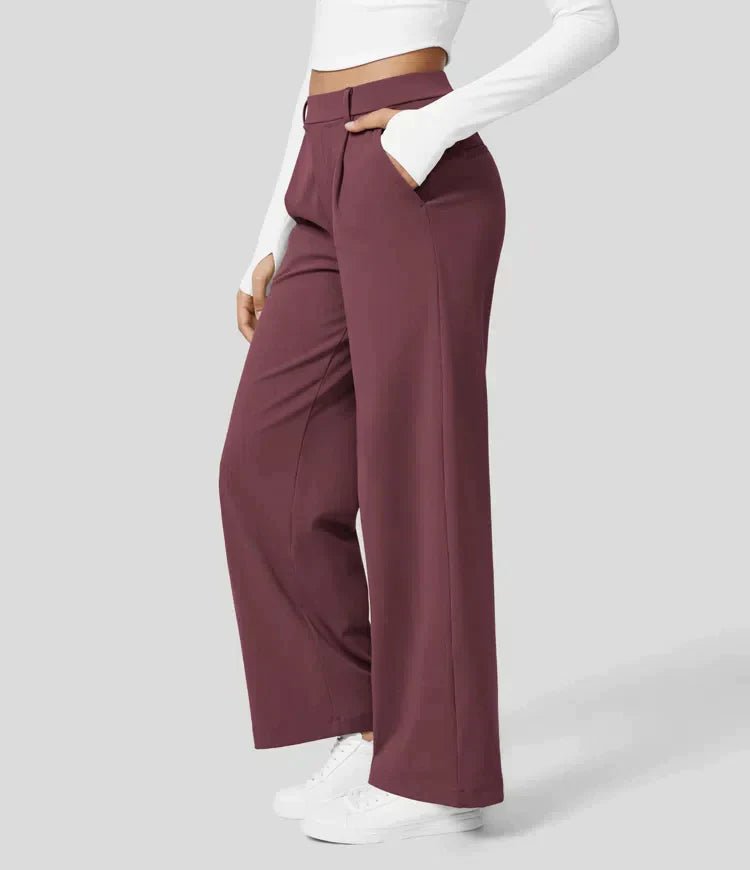 Celira - Pantalon stretch taille haute avec jambe droite