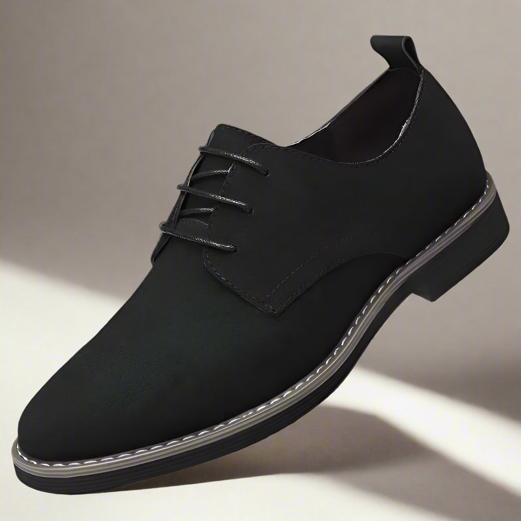 Efron - Chaussures en daim soignées pour hommes avec lacets