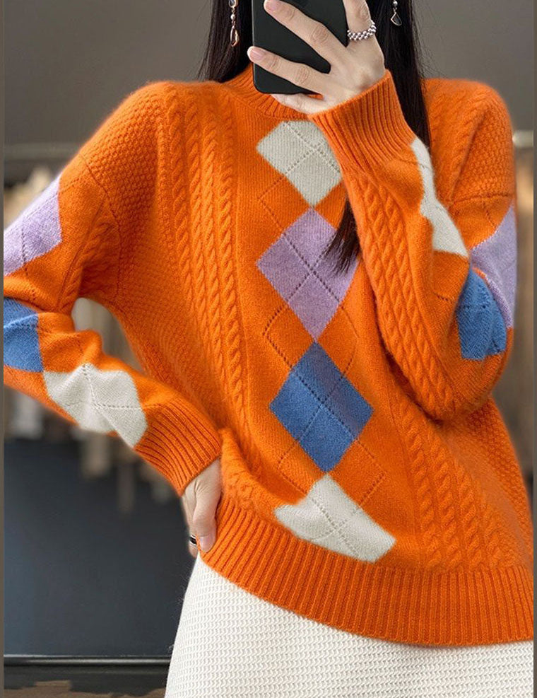 Bohemian-Orange-High-Neck-Print-Chunky-Knit-Sweater-Tops-Winter3.jpg