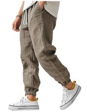 Broderick - Pantalon cargo en lin pour hommes