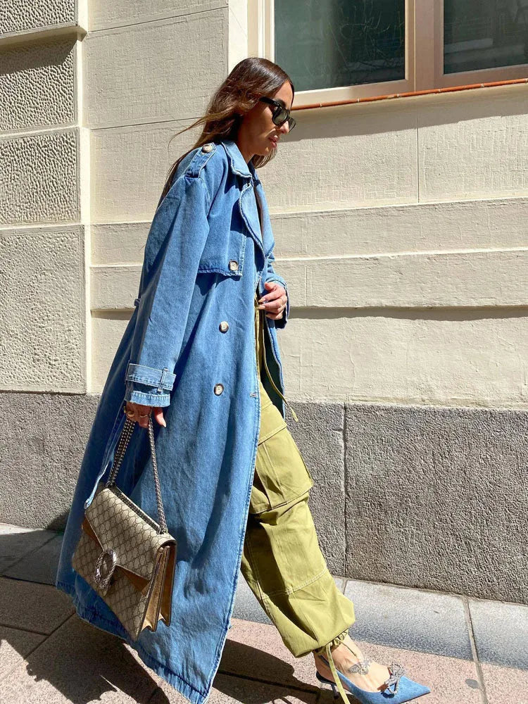 Feodora - Trench-coat en denim