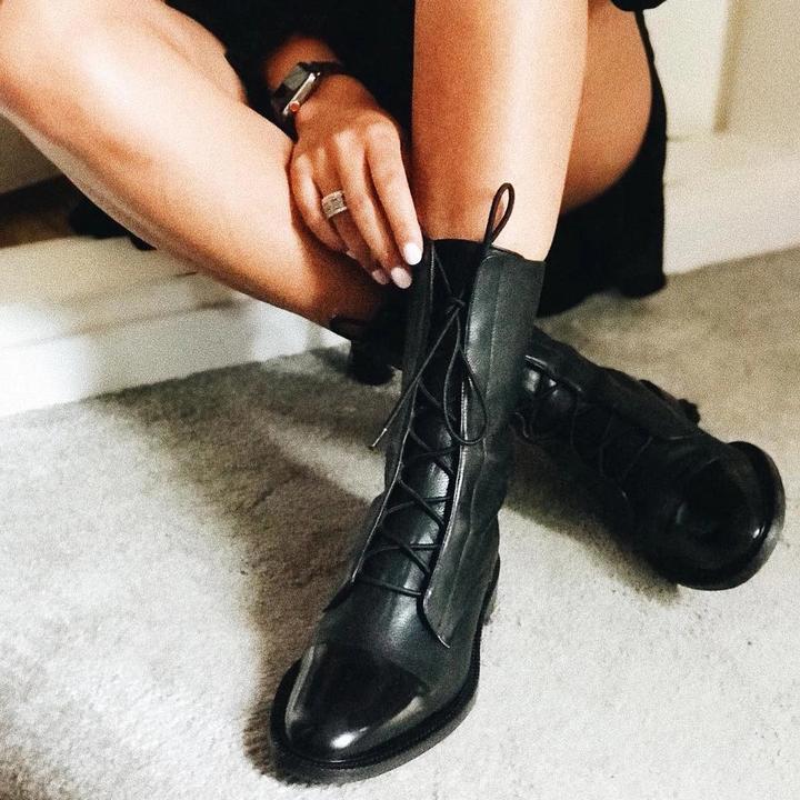 Olga - Bottes à talon vintage pour femmes