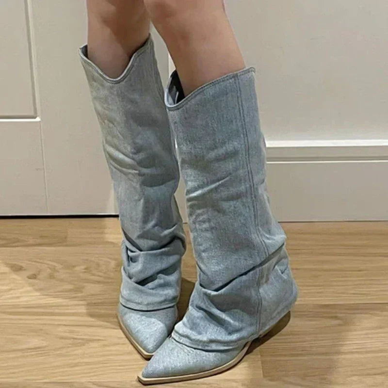 Macey - Bottes en jean à l'épreuve de l'hiver