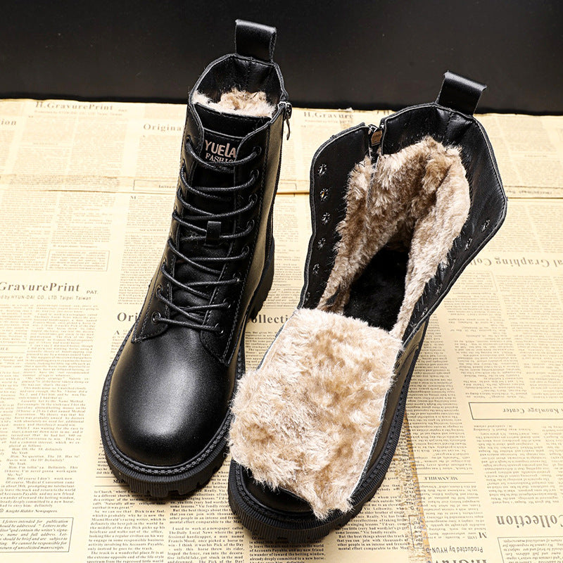 Sarina - Bottes d'hiver en cuir noir