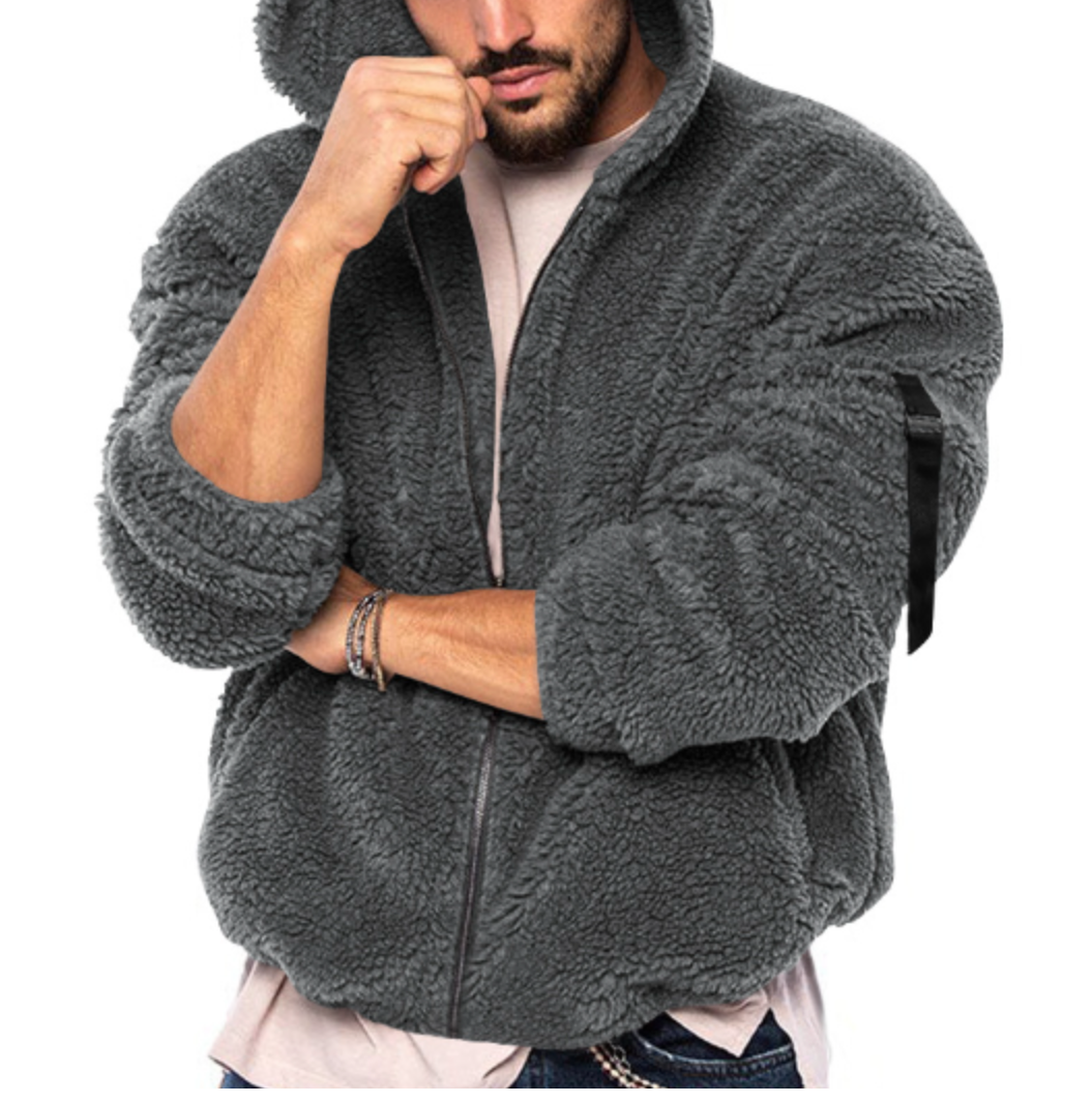 Jadeon - Manteau d'hiver teddy décontracté pour hommes