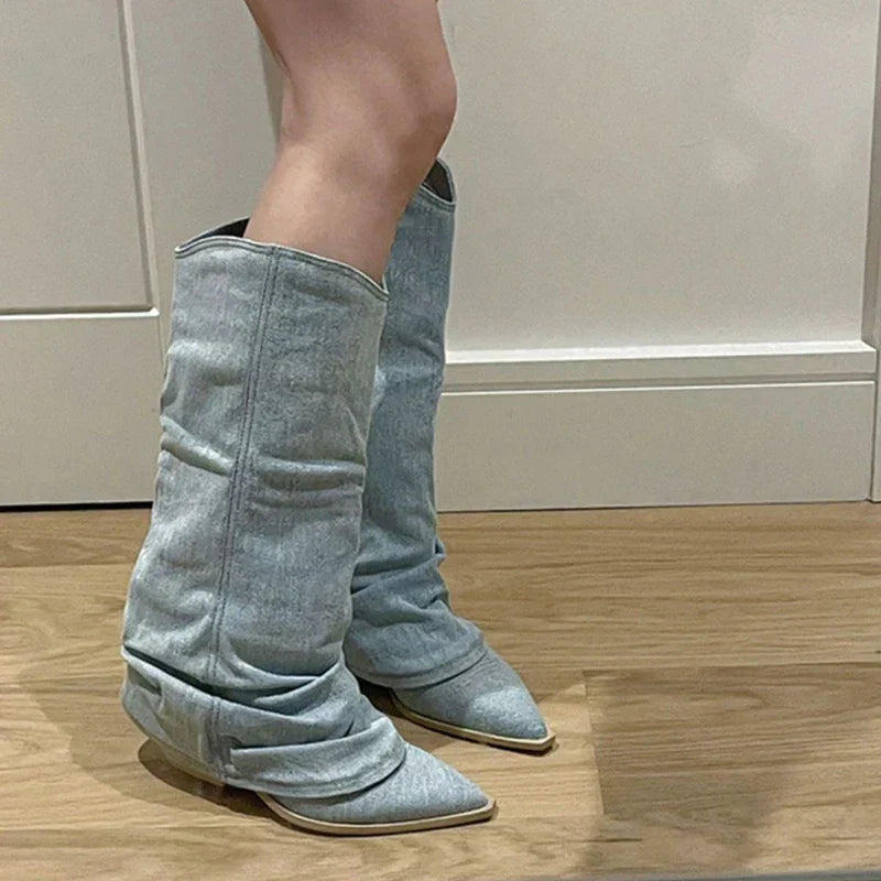 Macey - Bottes en jean à l'épreuve de l'hiver