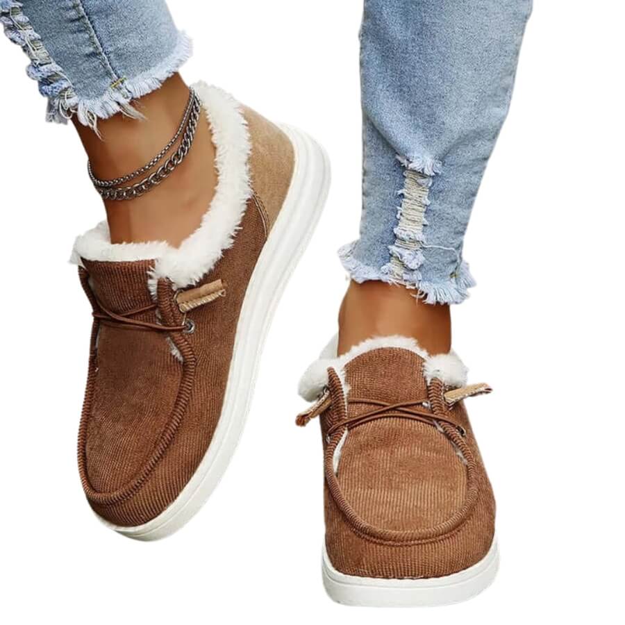 Zeline - Chaussures d'hiver pour femmes avec semelle intérieure en peluche