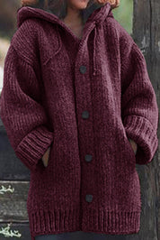 Nadia - Cardigan douillet à capuche pour femme