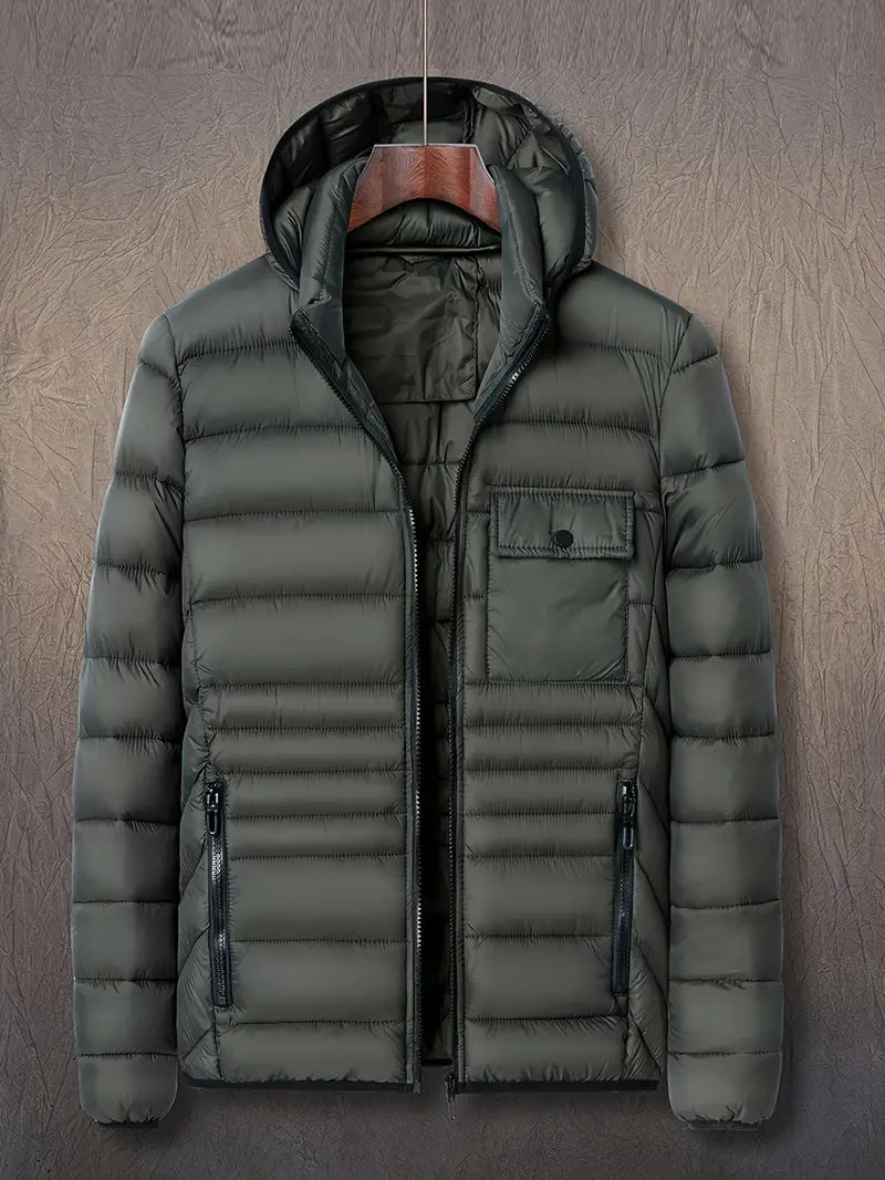 Harrison - Manteau d'hiver pour hommes - Puffer chaud avec capuche et col montant