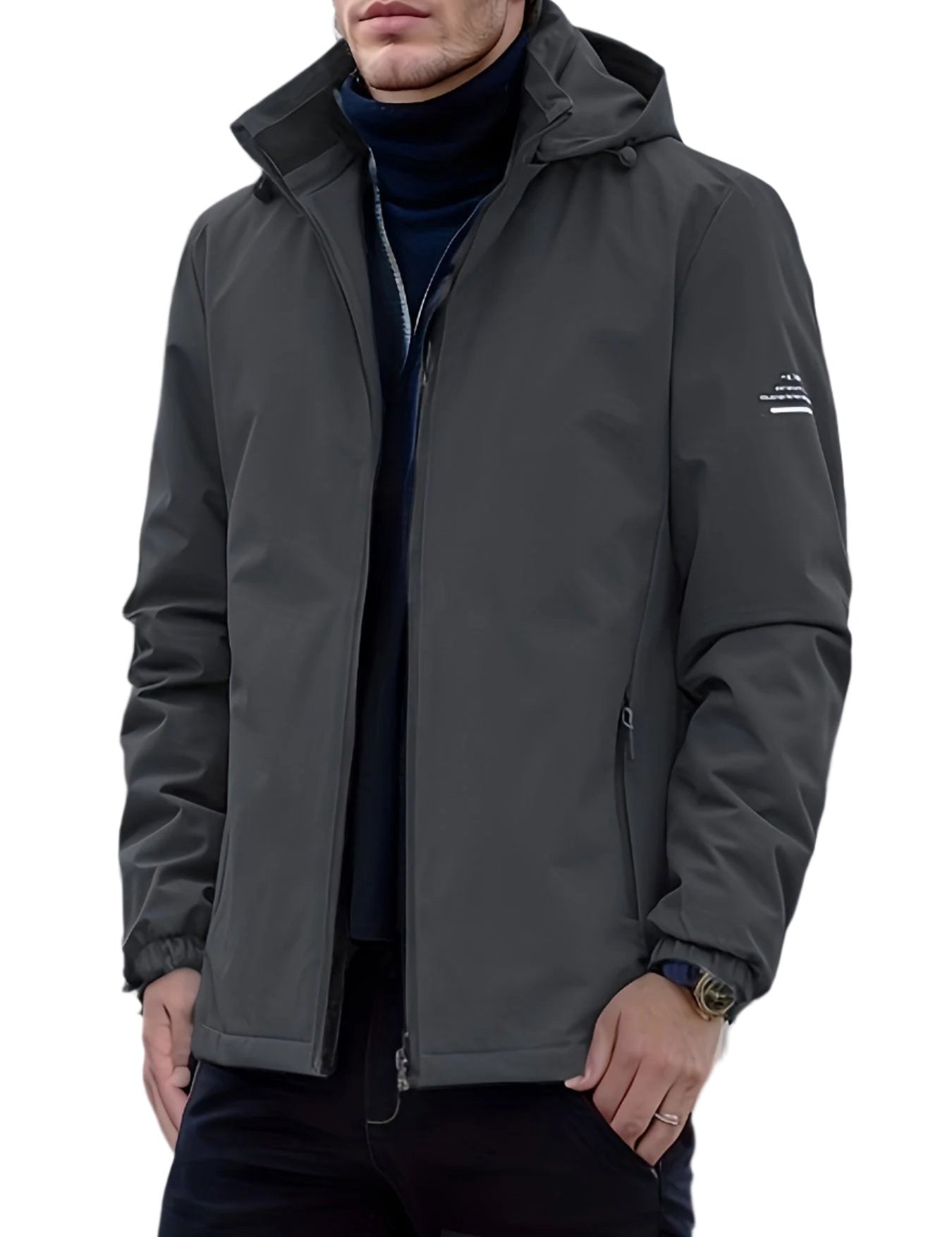 Olie - Deze softshell jas voor heren is ademend, waterafstotend en winddicht.