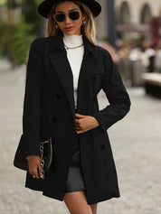 Linnea - Trench-coat solide avec double rangée de boutons