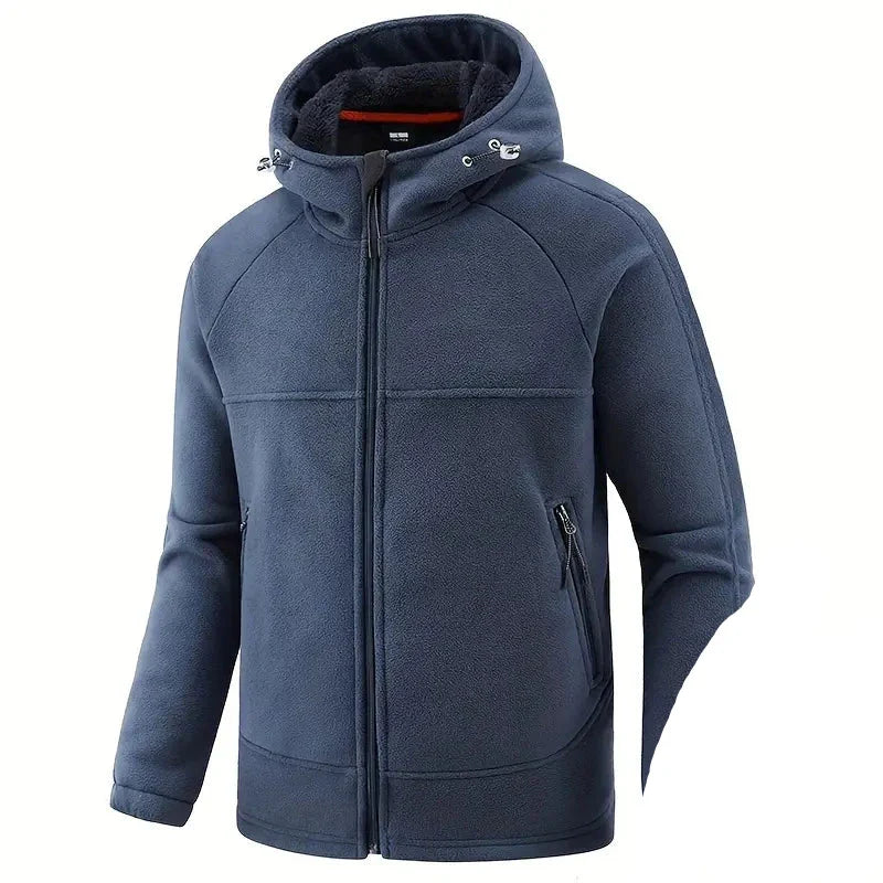 Denzel - Manteau d'hiver pour hommes - Manteau chaud à capuche et peluche double face