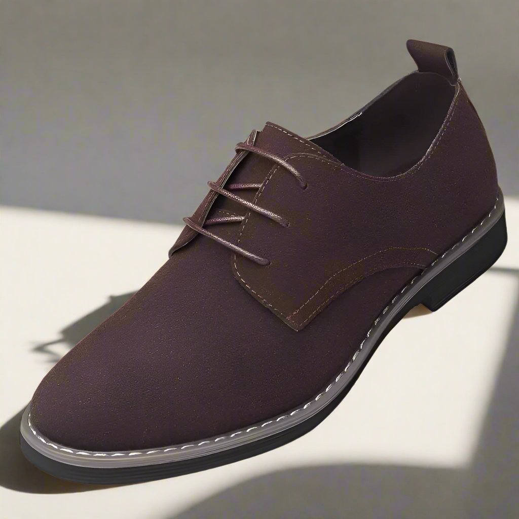 Efron - Chaussures en daim soignées pour hommes avec lacets