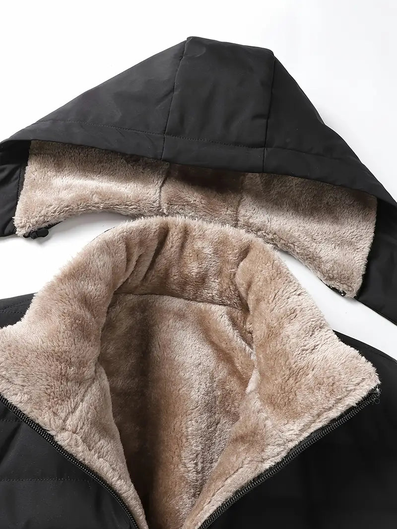 Travis - Manteau d'hiver stylé pour hommes - Veste rembourrée en polaire avec capuche