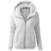 Iliana - Sweat à capuche en polaire sherpa avec fermeture à glissière