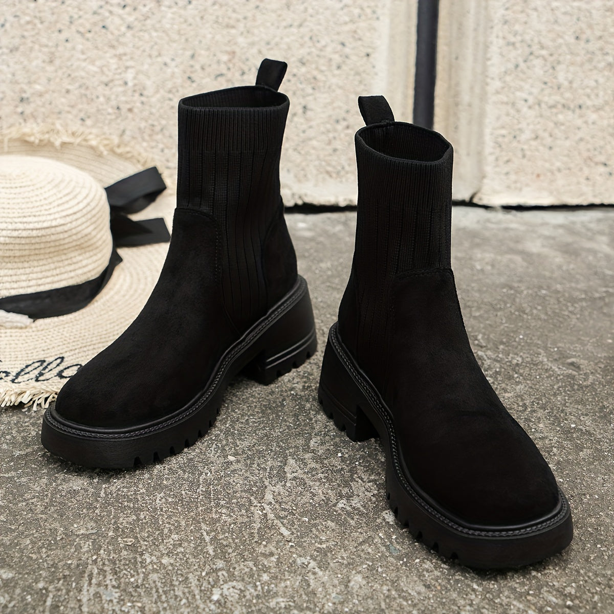 Naicely - Bottes Chelsea confortables et extensibles pour femmes