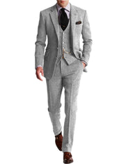 Hyrion - Costumes de smoking en tweed pour hommes, trois pièces et classiques