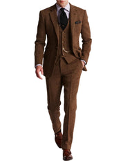 Hyrion - Costumes de smoking en tweed pour hommes, trois pièces et classiques