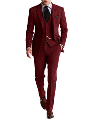 Hyrion - Costumes de smoking en tweed pour hommes, trois pièces et classiques