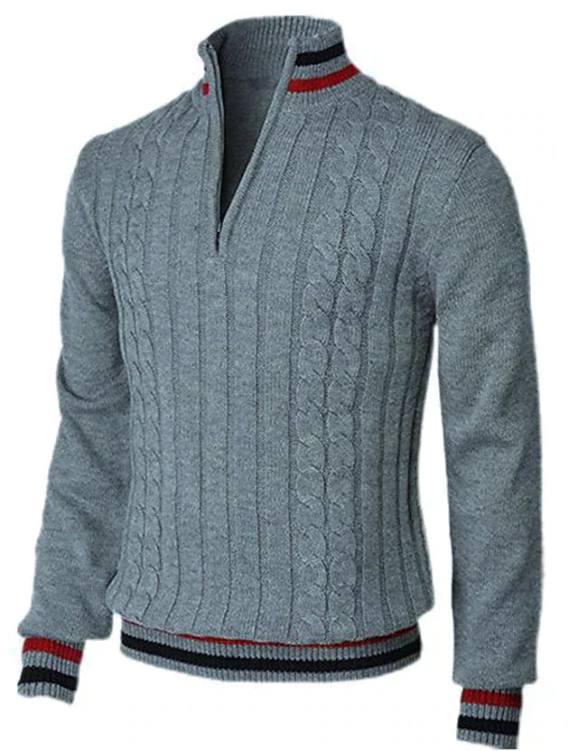 Gray - Sweatshirt zippé pour hommes